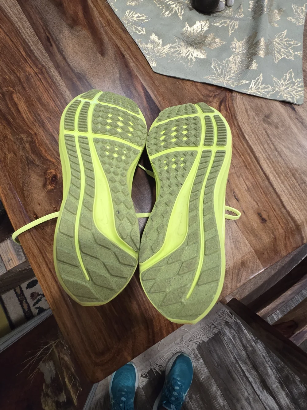 Nike Women’s Neon Yellow Athletic Running Shoes with Red Accents
